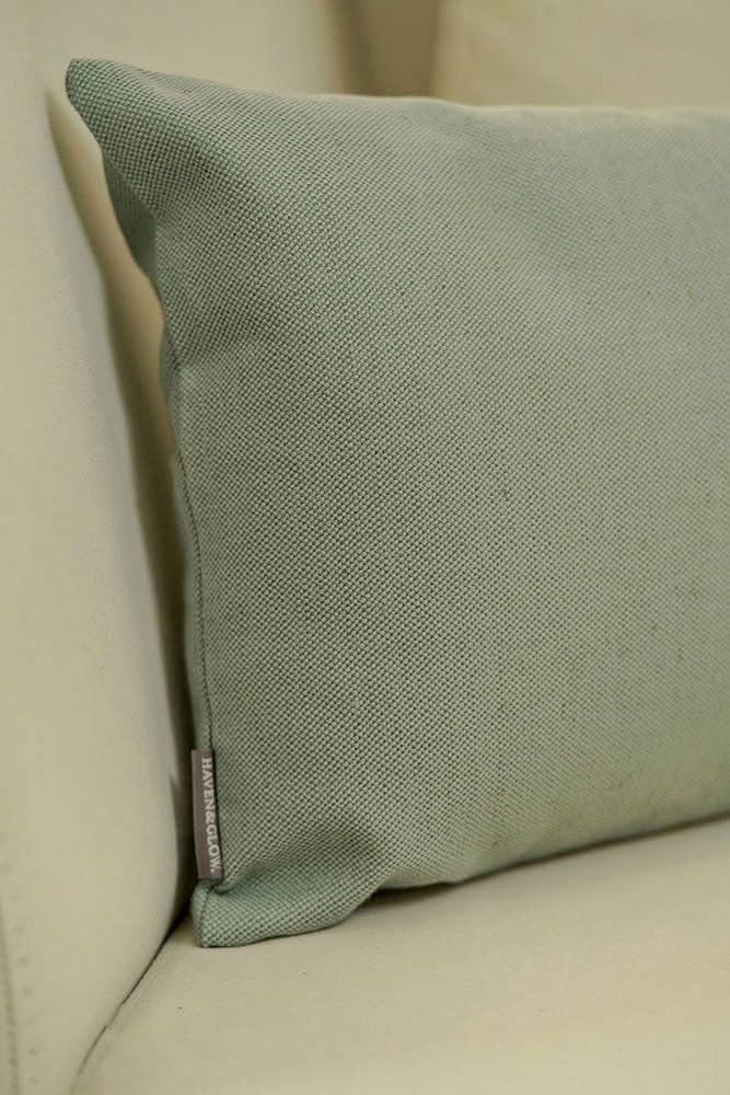 Haven & Glow Decorative Throw Pillow Cover – Square Cushion Case with Zipper | Modern Sofa, Couch & Bed Accent Pillow Covers for Living Room, Bedroom & Home Decor | 18 x 18 Inch – Sky Blue – Pack of 2