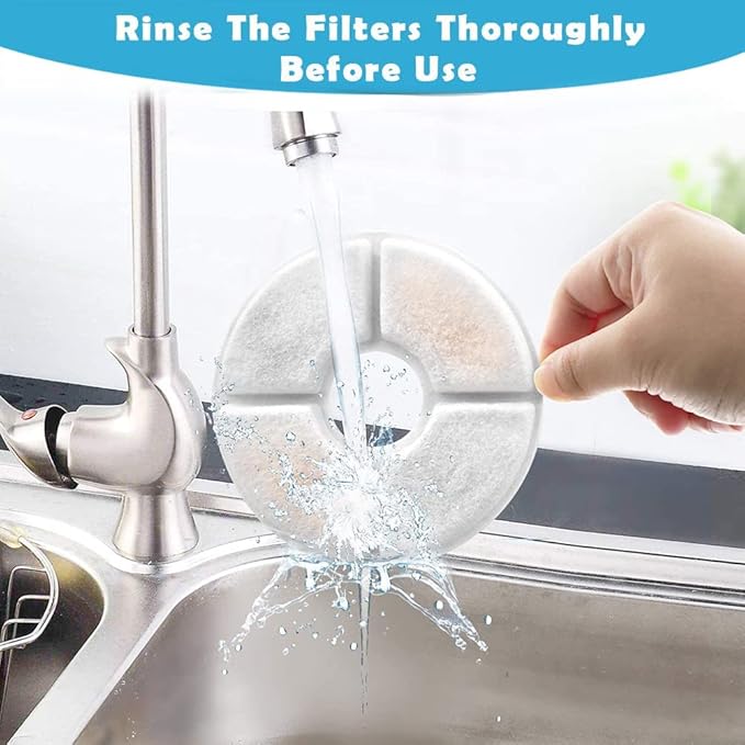 8-Pack Cat Water Fountain Filters, Cat Fountain Replacement Filter, Pet Fountain Filters Compatible with Most Catit Automatic Cat Fountain