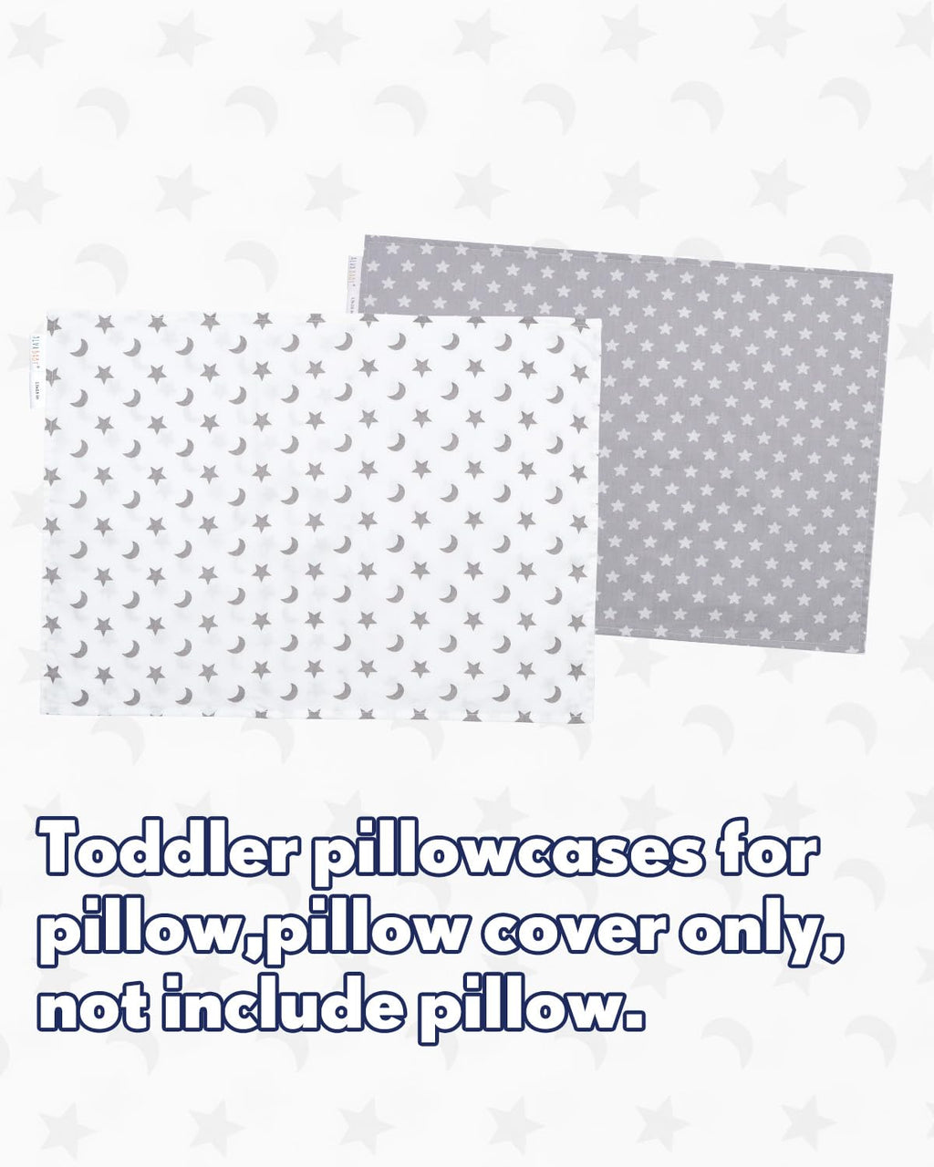 ALVABABY Toddler Pillowcases 2 Pack Organic Cotton Kids Pillow Cover Fit 13"x 18" or 12"x23" Envelope for Girl Boy Sleepy Travel