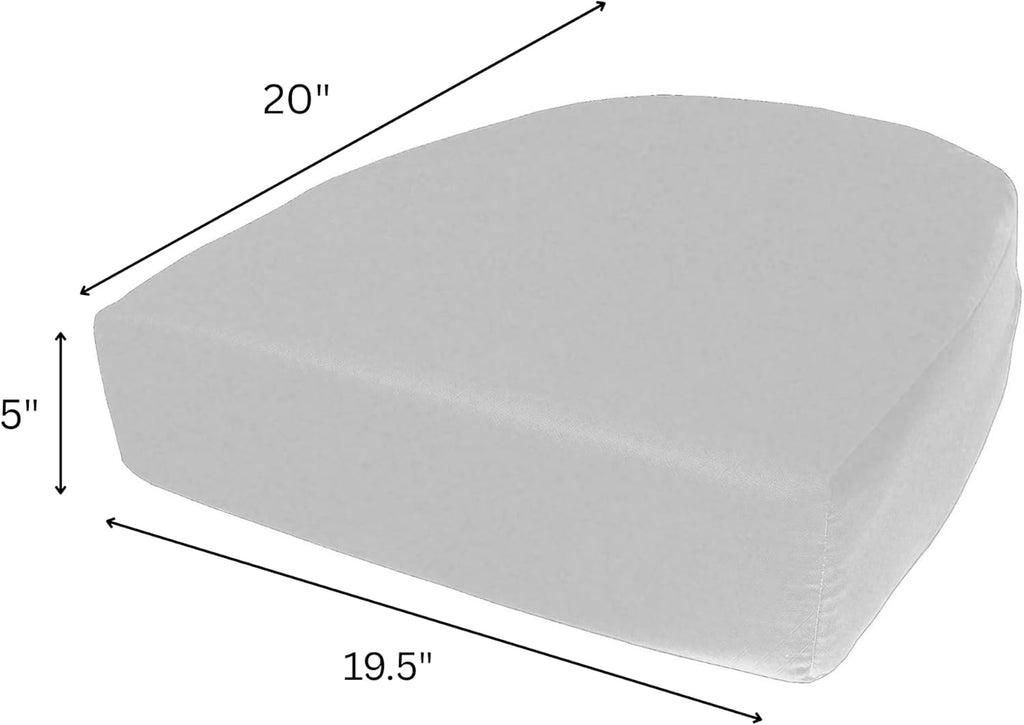 Cushion Source Rounded Back Seat Cushion, 19.5" x 20" x 5" deep Indoor and Outdoor Durable seat Cushion Made with Fade Resistant Sunbrella Fabric, Hidden Zipper, Sunbrella Canvas White