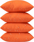 Phantoscope Pack of 4 Premium Dual Usage Outdoor Pillow Inserts, Waterproof Throw Pillows No Cover Needed, Colorful Decorative Couch Sham Cushion Stuffer Patio Couch Tent, Orange 18 x 18 Inches