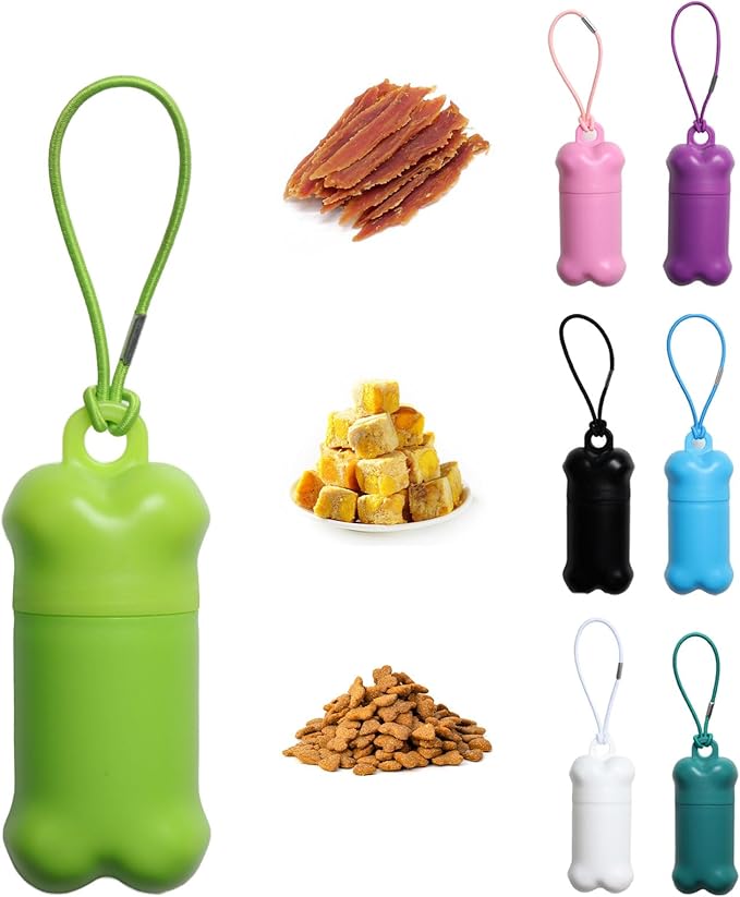 Portable Dog Training Treat Pouch Airtight, Functional Treat Holder Small Dog Treat Bag for Training and Walks, Bone-Shaped Treat Container(Light Green)