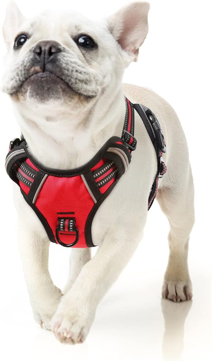 HEELE Dog Harness Harness for Small Dogs No Pull Dog Vest Harness for Small Dog with Soft Handle Reflective for Outdoor Training, Red, S