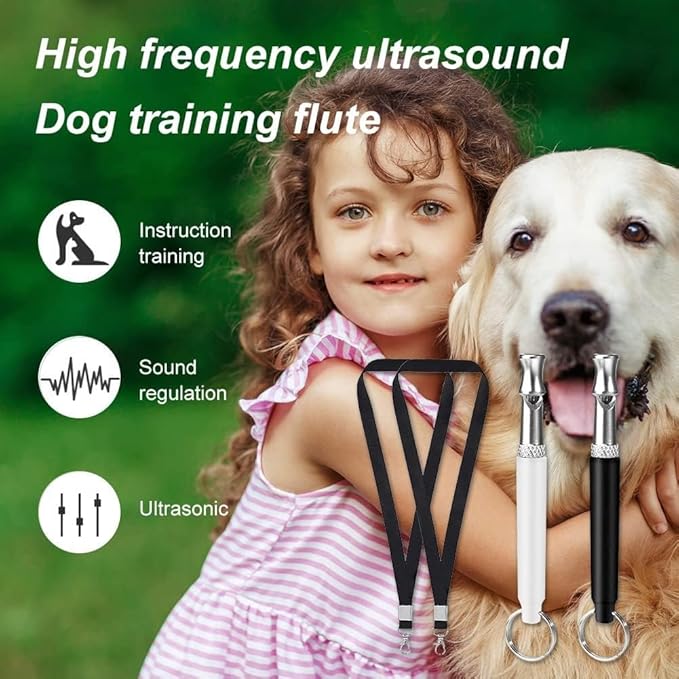 2 Pack Ultrasonic Dog Whistles - Stop Dog Barking, Keep Silent Training Whistle