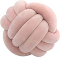Knot Ball Pillows, Round Throw Pillow Cushion Home Decoration Soft Plush Pillow, Throw Knotted Ball Pillow Handmade Children Room Decoration Round Plush Toy Pillow (Leather Pink,8.5"/22cm)