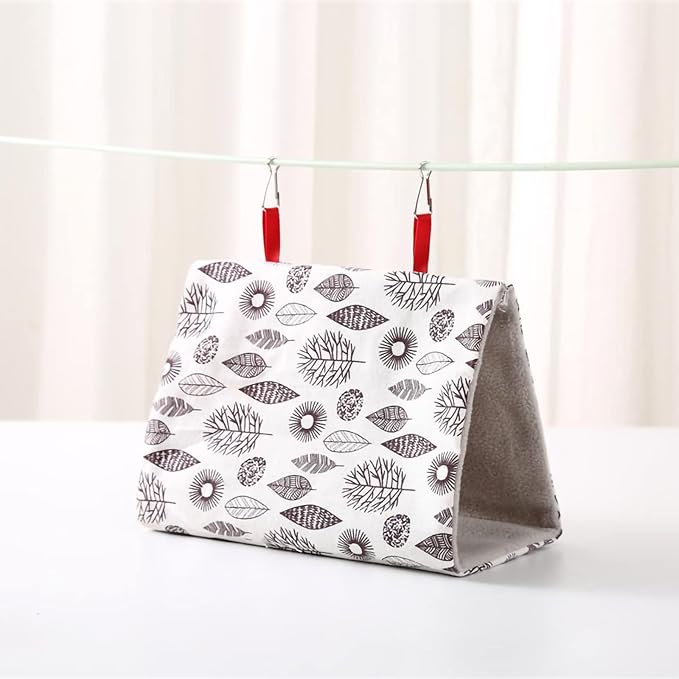 Dnoifne 2 Pack Hanging Winter Warm Bird Bed, Nest House, Hammock House - Plush Snuggle Hideaway Cave Bed Tent for Hamsters, Budgies, Parakeets, Cockatiels, Lovebirds, Parrots
