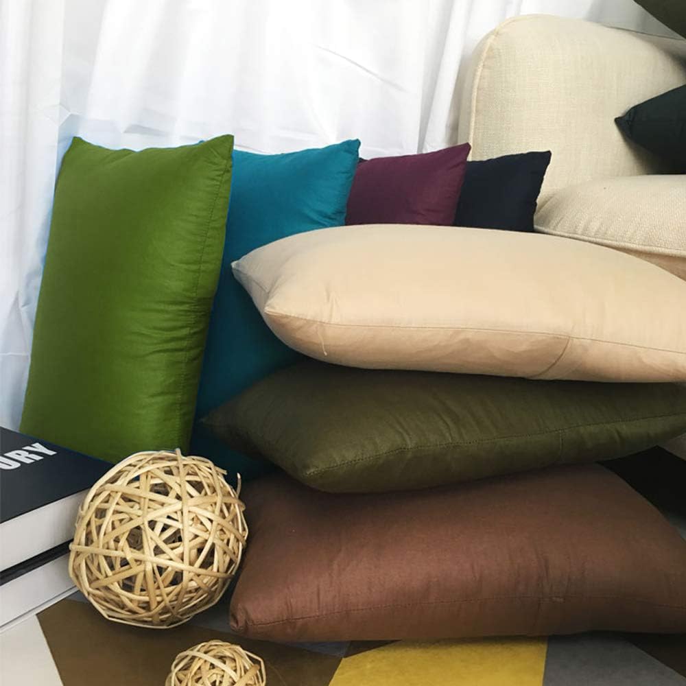 Thmyo 4-Pack 100% Cotton Lumbar Comfortable Solid Decorative Throw Pillow Case, Rectangle Cushion Cover Pillowcase Sublimation Blank Pillow Covers DIY Throw Pillowcase(12x20inch/30x50cm, Olive Green)