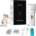 Prowerful Home Professional Dog Grooming Kit Clipper Low Noise USB Rechargeable Gifts for Dog Cat White,TS006