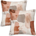 Throw Pillow Covers 18x18 Set of 2, Soft Colors Cushion Covers, Decorative Square Pillowcases for Couch, Bedroom, Living Room