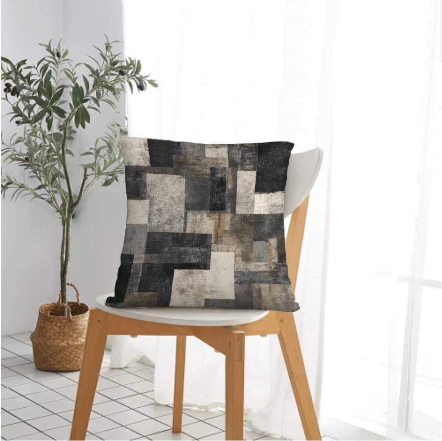 Throw Pillow Covers 18x18 Set of 2, Vintage Check Cushion Covers, Decorative Square Pillowcases for Couch, Bedroom, Living Room