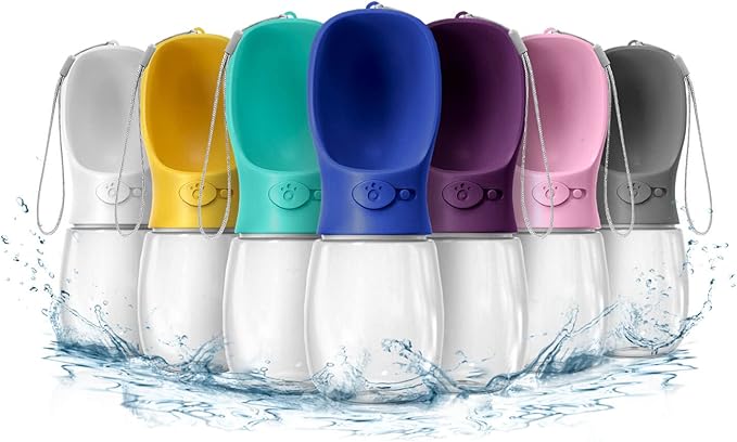 WePet Portable Dog Water Bottle, 12 OZ, Leak Proof Puppy Water Dispenser with Drinking Feeder for Pets Outdoor Walking, Hiking, Travel, Food Grade Plastic