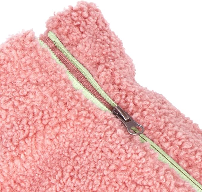 Gooby Sherpa Vest - Mauve Pink, X-Small - Warm Fuzzy Fleece Step in Dog Jacket Without Ring Leash - Winter Small Dog Sweater - for Everyday Use