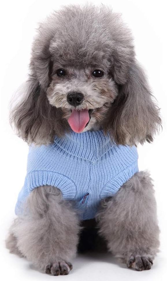 Dog Sweater for Small, Medium, Large Dogs - Warm Winter Turtleneck Pet Clothes for Cats and Puppies - Cute Classic Christmas Coat for Girls and Boys