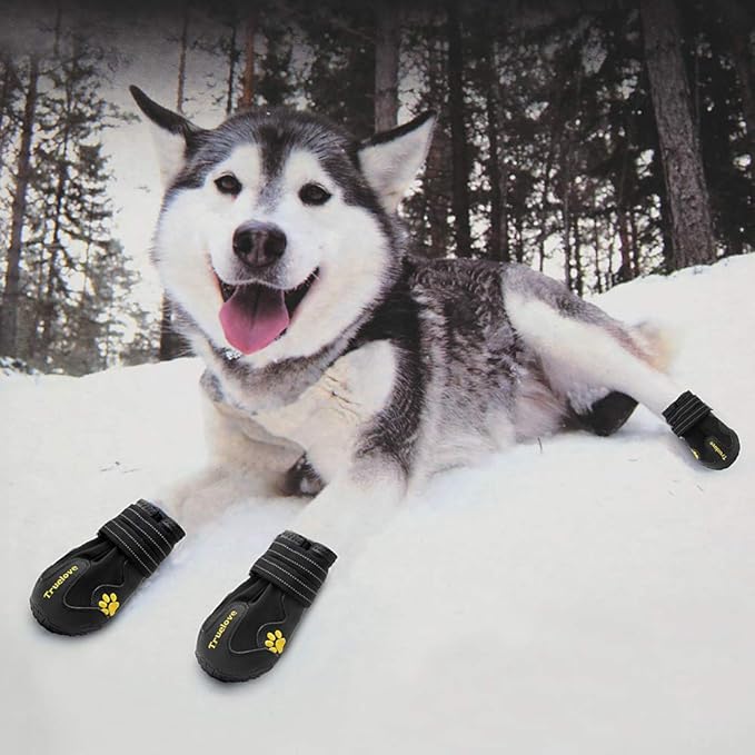 Truelove Dog Boots,Waterproof Pet Shoes with Reflective Straps for Paw Protectors Small Medium Large Dog Summer Winter Snow Outdoor Walking
