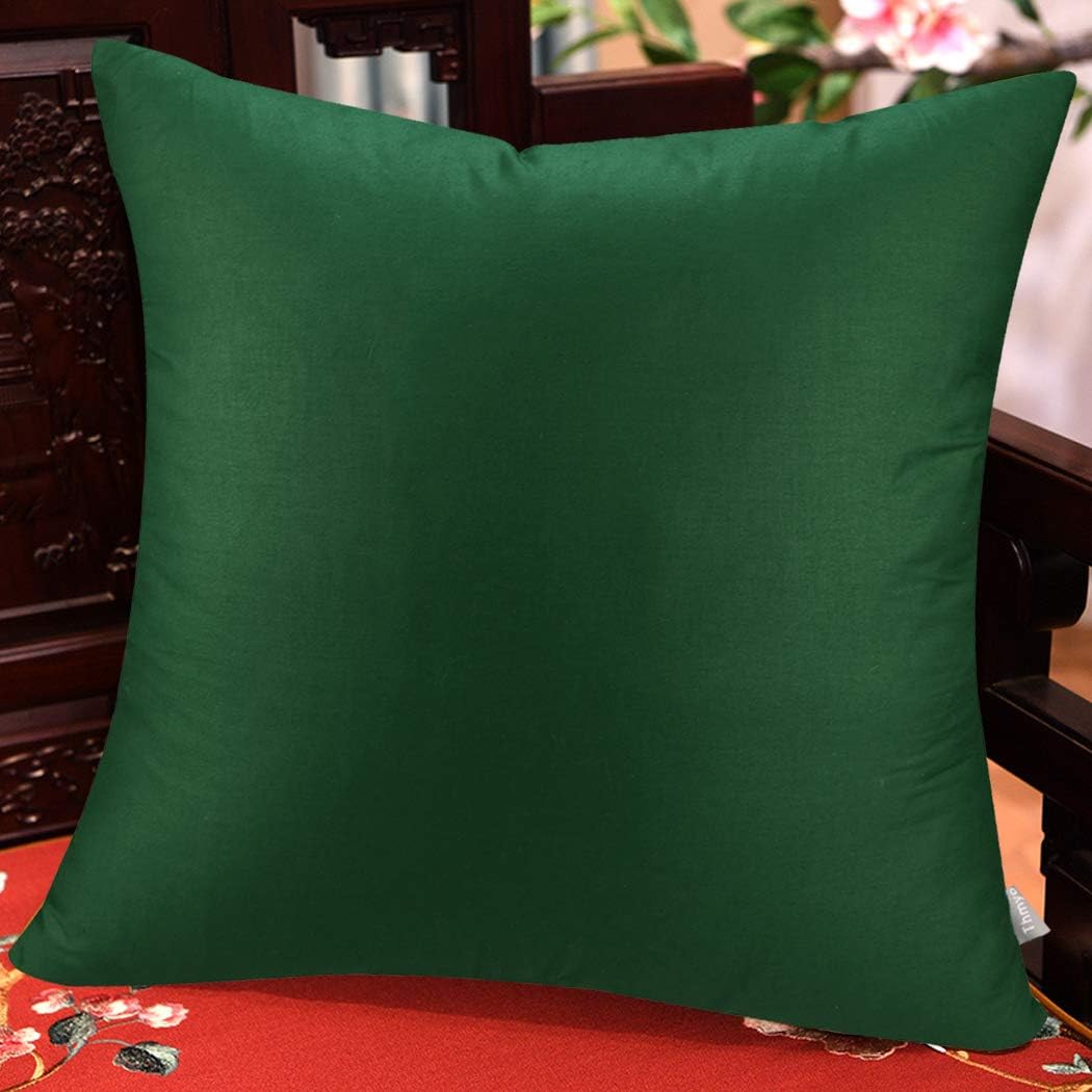4-Pack 100% Cotton Comfortable Solid Decorative Throw Pillow Case Square Cushion Cover Pillowcase Sublimation Blank Pillow Covers(Cover Only,No Insert) (22x22 inch/ 55x55cm, Christmas Green)