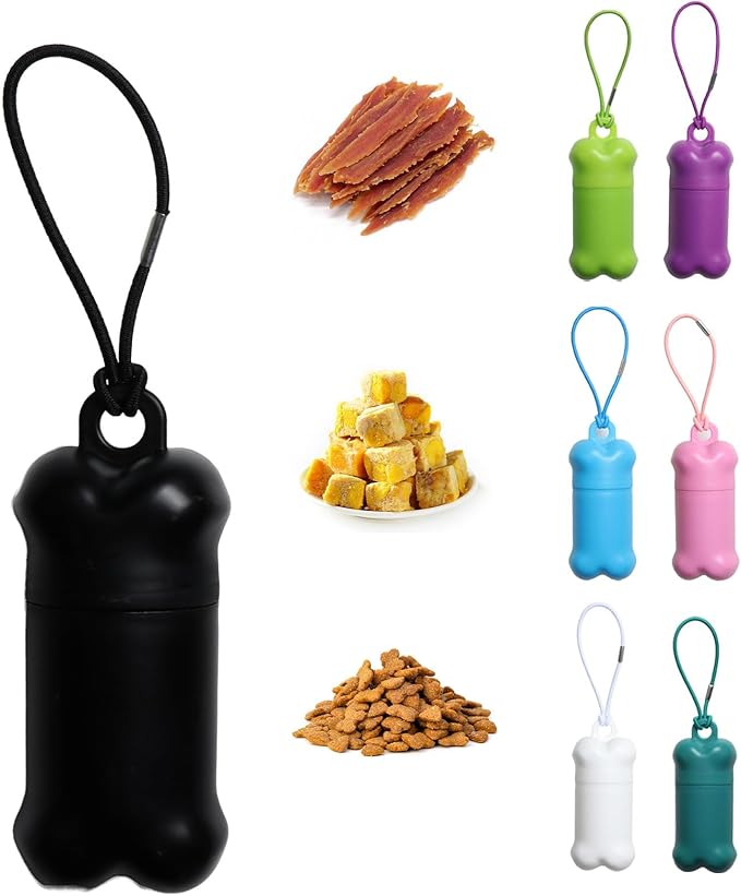 Portable Dog Treat Pouch for Pet Training, Mini Treat Holder Small Dog Treat Bag for Training, Dog Snack Container -1 piece(Black)