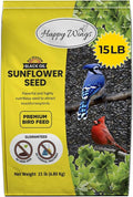 Black Oil Sunflower Seeds Wild Bird Food- 15 Pounds | No Grow Seed | Bird Seed for Wild Birds