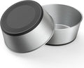 304 Stainless Steel Dog Bowls Set of 2, Anti Rust Metal & Non Slip Rubber Base, Heavy Duty Large Feeding Dishes, Food Grade BPA Free, Food and Water Bowl for Large Dogs (64oz, 8cup)
