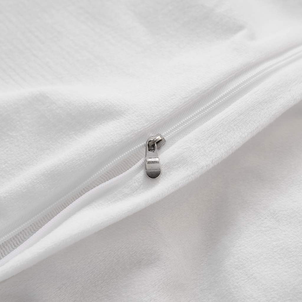 Uhamho Set of 2 Standard Faux Fur Throw Pillow Covers Soft Velvet Decorative Pillowcases Zipper Closure (White, 20"x26")