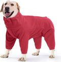 ROZKITCH Dog Snow Jacket, Pet Windproof Warm Cold Weather Jacket Vest Cozy Jumpsuit Apparel Outfit Clothes for Large Giant Dog Walking Hiking Sleep Red 4XL