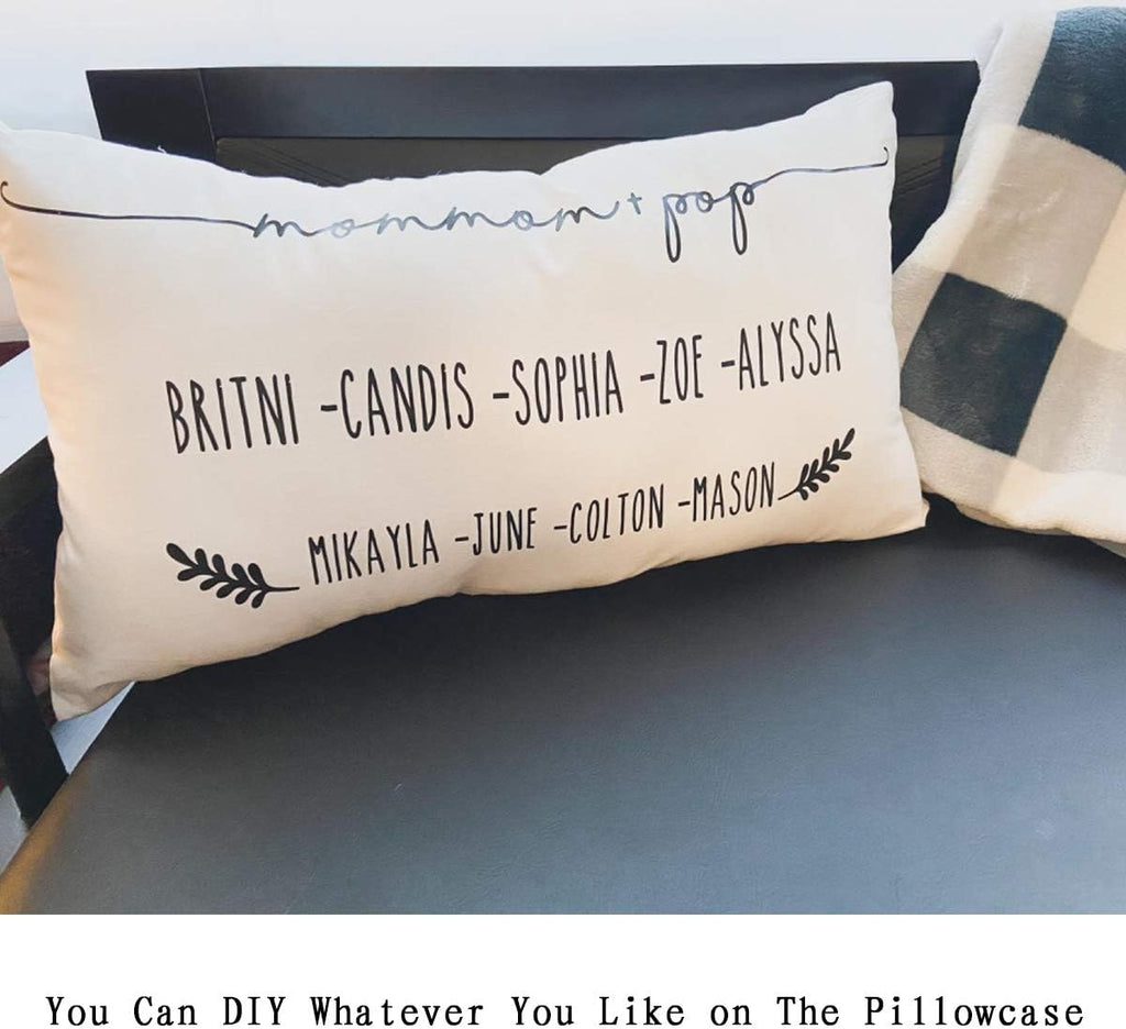 Thmyo 4-Pack 100% Cotton Lumbar Comfortable Solid Decorative Throw Pillow Case Rectangle Cushion Cover DIY Throw Pillowcase for Sofa Bed(Only Covers,Not Pillow Shams)(12x20inch/30x50cm,White)