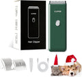 Professional Household Waterproof Low Noise Pet Hair Clippers Electric USB Rechargeable Painless Grooming Tools Hair Grooming Trimmer for Small Medium Dog Cat AP005 Green