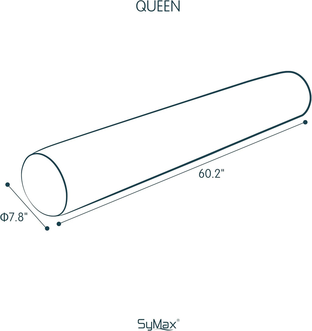 SyMax 7.8"x60" Body Pillow for Queen Bed, Bolster w/Removable Polyester Cover, Headboard Gap Filler Pillow, Dark Grey