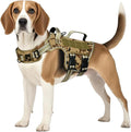 Tactical Dog Harness Medium Sized, Heavy Duty No Pull Dog Harness with Handle, Easy On and Off Service Dog Vest with Molle System, Reflective Pet Vest for Walking Hiking Training