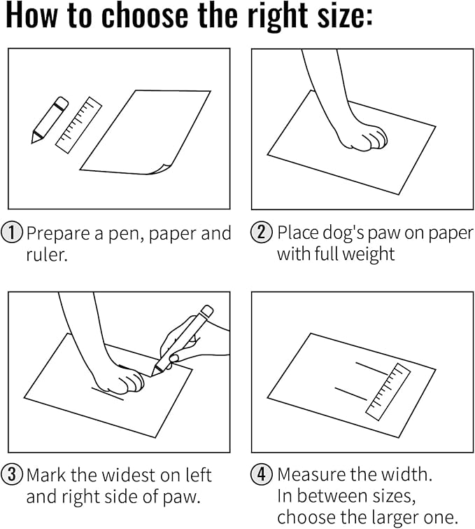 Truelove Dog Boots Waterproof Dog Shoes with Reflective Straps for Small Medium Large Dog, Size 5 (Pack of 4)