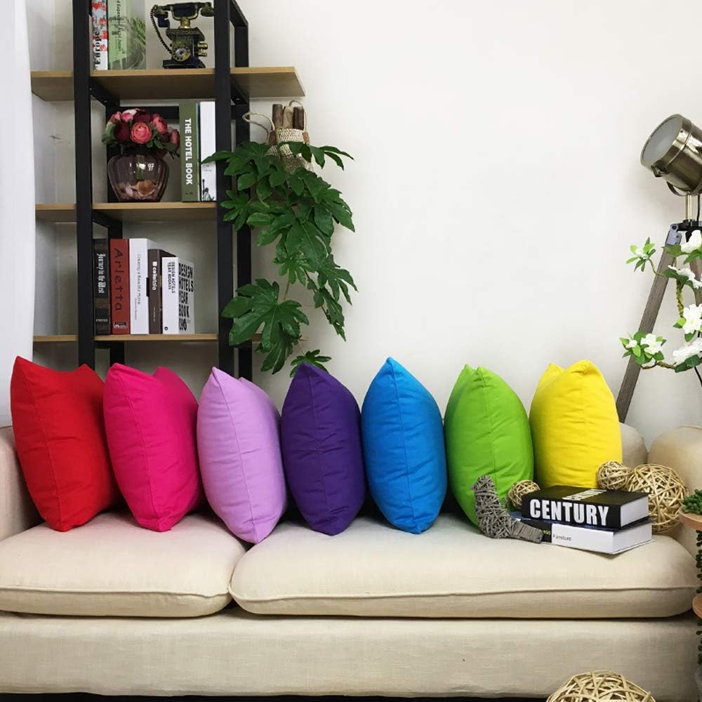 Thmyo 4-Pack 100% Cotton Lumbar Comfortable Solid Decorative Throw Pillow Case, Rectangle Cushion Cover Pillowcase Sublimation Blank Pillow Covers DIY Throw Pillowcase(12x20inch/30x50cm, Purple)