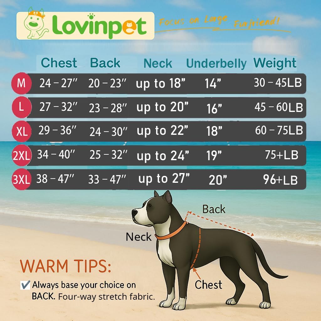 LovinPet Large Dog Clothes - Anxiety Calming Dog Shirt, Lightweight Fabric, Adorable Spring Flowers Print, Pjs for Large Dogs, Pajamas for Pitbulls, Pitbull Clothes, Pink 3XL