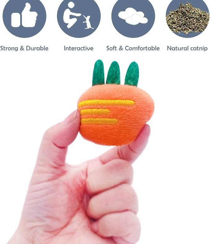 20 Pcs Catnip Toys for Indoor Cats Kittens Xmas Interactive Cat Dental Toy Kitty Plush Training Chewing Toys