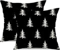 DFXSZ Christmas Pillow Covers 16x16 inch Set of 2 Christmas Tree Decorative Black Throw Pillow Covers Winter Famliy Decoration for Home Couch TH-30D16