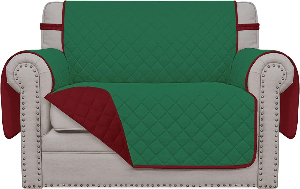 Easy-Going Oversized Chair Sofa Slipcover Reversible Sofa Cover Water Resistant Couch Cover Furniture Protector Cover with Elastic Straps for Pets Dog (Oversized Chair, Green/Christmas Red)