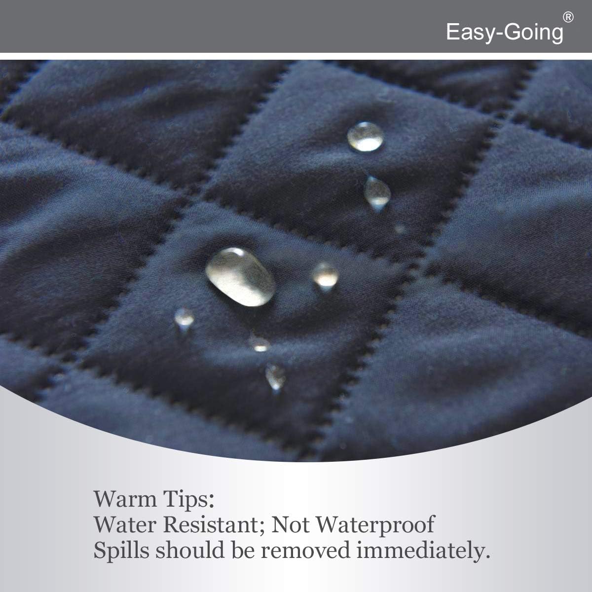 Easy-Going Futon Sofa Slipcover - Reversible Armless Couch Cover - Water Resistant for Pets & Kids (Dark Blue/Light Blue)