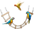 Bird Ladder Bridge, Wooden Pet Hamster Climbing & Swing Toys, Cage Accessories for Birds Rats Parrots Hamster Squirrel Sugar Gliders Parakeets Cockatiels - 8 Steps - 19.3 x 3.14 Inch