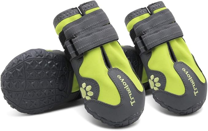 Truelove Dog Boots,Waterproof Pet Shoes with Reflective Straps for Paw Protectors Small Medium Large Dog Summer Winter Snow Outdoor Walking