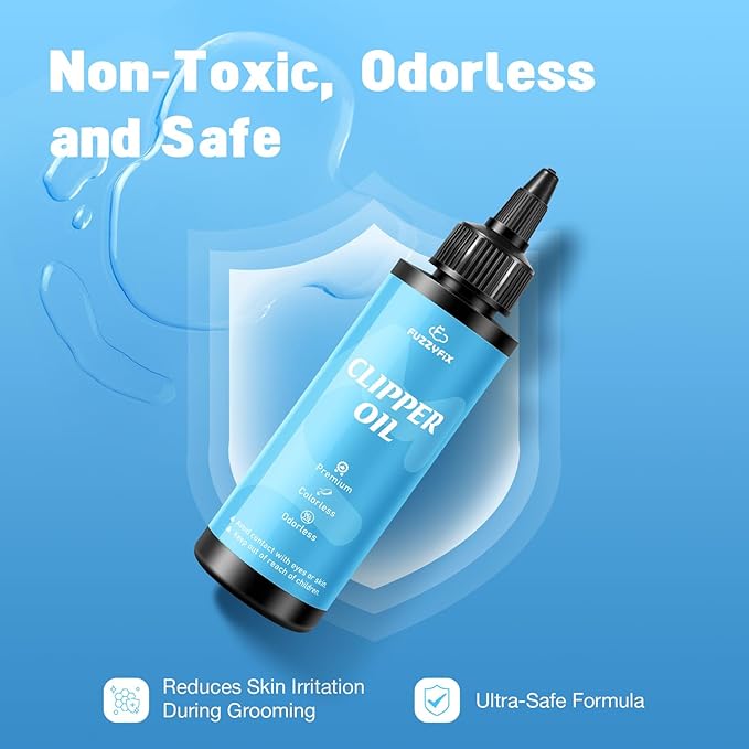 Professional Dog Clipper Oil for Grooming Blades, 2 Pack (2 x 120ml) Pet Lubricating Oil with Cleaning Brush Rust Protection