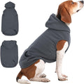 IECOii XL Dog Sweater & Pullover Hoodie for Large Dogs, Warm Fleece Layer with Hood for Cold Weather, Boys & Girls, Grey, Size XL