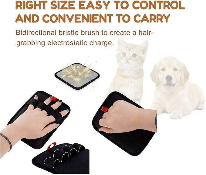 Pet Hair Removal Glove Upgraded Reusable 4-Finger Electrostatic – Magic Grooming Brush for Cats & Dogs, Remove Fur & Lint from Clothing, Carpet, Couch, Furniture & Car Seat