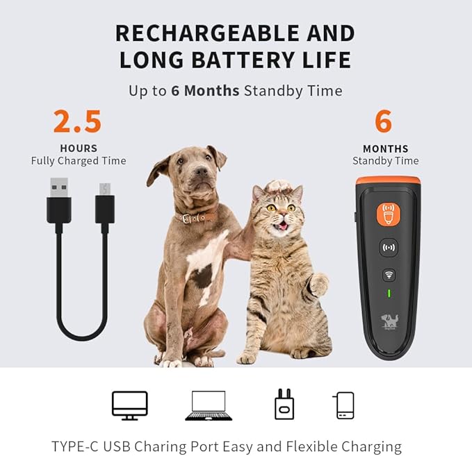 JVSO Rechargeable Ultrasonic Anti-Barking Device | Safe Dog Training Tool | Stop Barking Up to 16.7 ft | Effective for All Dog Breeds and Sizes