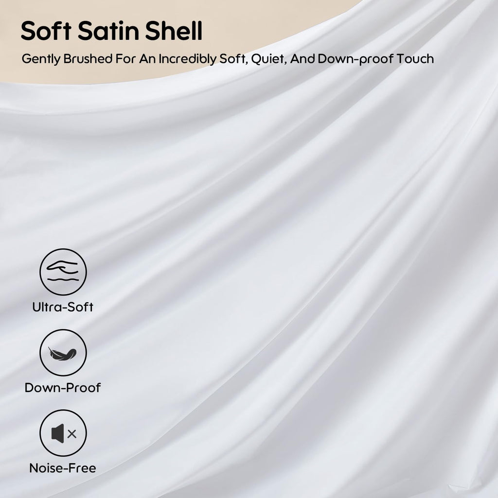 Goose Feather Down Fiber Pillows Standard Size Set of 2, Luxury 3-Chamber Pillows with Soft & Down-Proof Cover, Fluffy Plush Hotel Bed Pillows for Side, Back & Stomach Sleepers, 20"x26"