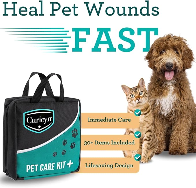 35 Piece Pet First Aid Kit - Animal Care Kit with Medical & Emergency Supplies for Dogs, Cats, & Small Animals - Compact Travel-Ready Bag for Home, Outdoor, Car & Adventure Use