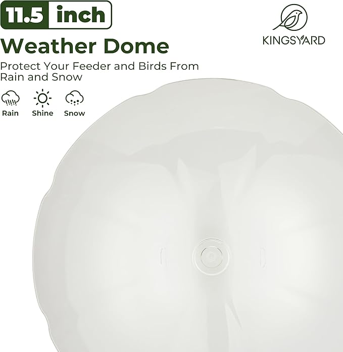 Kingsyard Metal Bird Feeders for Outdoors Hanging, Wild Bird Feeder for Finch Cardinal, Large Tray and Rainproof Dome, 2 lbs Seeds Capacity (Antique Copper)