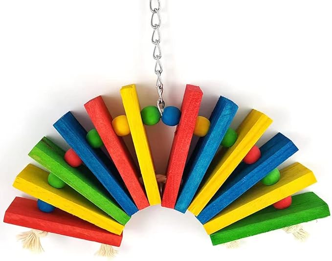 YF-ANEN Bird Chew Toys - Parrot Cage Bite Toy Wooden Blocks Bird Parrot Toy for Small and Medium Cockatoos and Various Birds