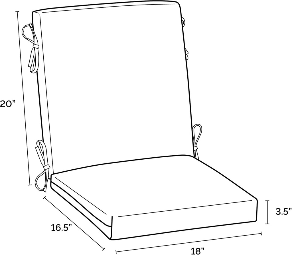 Arden Outdoor Midback Chair Cushion, 18 x 16.5, Rain-Proof, Fade Resistant Sapphire Liberty Mosaic