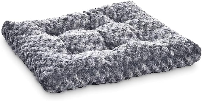 Amazon Basics Cat and Dog Bed and Crate Pad, Machine Washable, Indoor, 35 x 23 x 3 inches, Gray