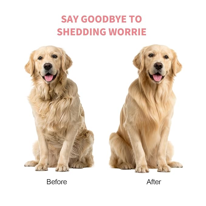 Professional Deshedding Brush for Pets – Grooming Brush for Dogs, Cats & Horses – Shedding Control Comb to Reduce Pet Hair – Ergonomic, Easy Clean Pet Hair Remover Tool