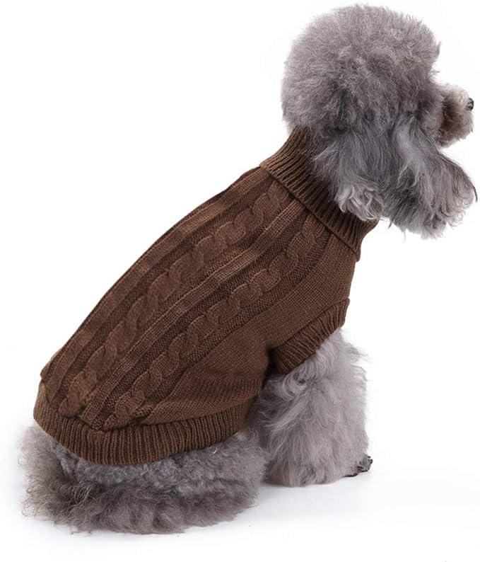 Warm Classic Turtleneck Pet Sweater - Cute Winter Dog & Cat Sweaters for Small, Medium & Large Dogs & Puppies - Christmas Sweaters for Girls & Boys