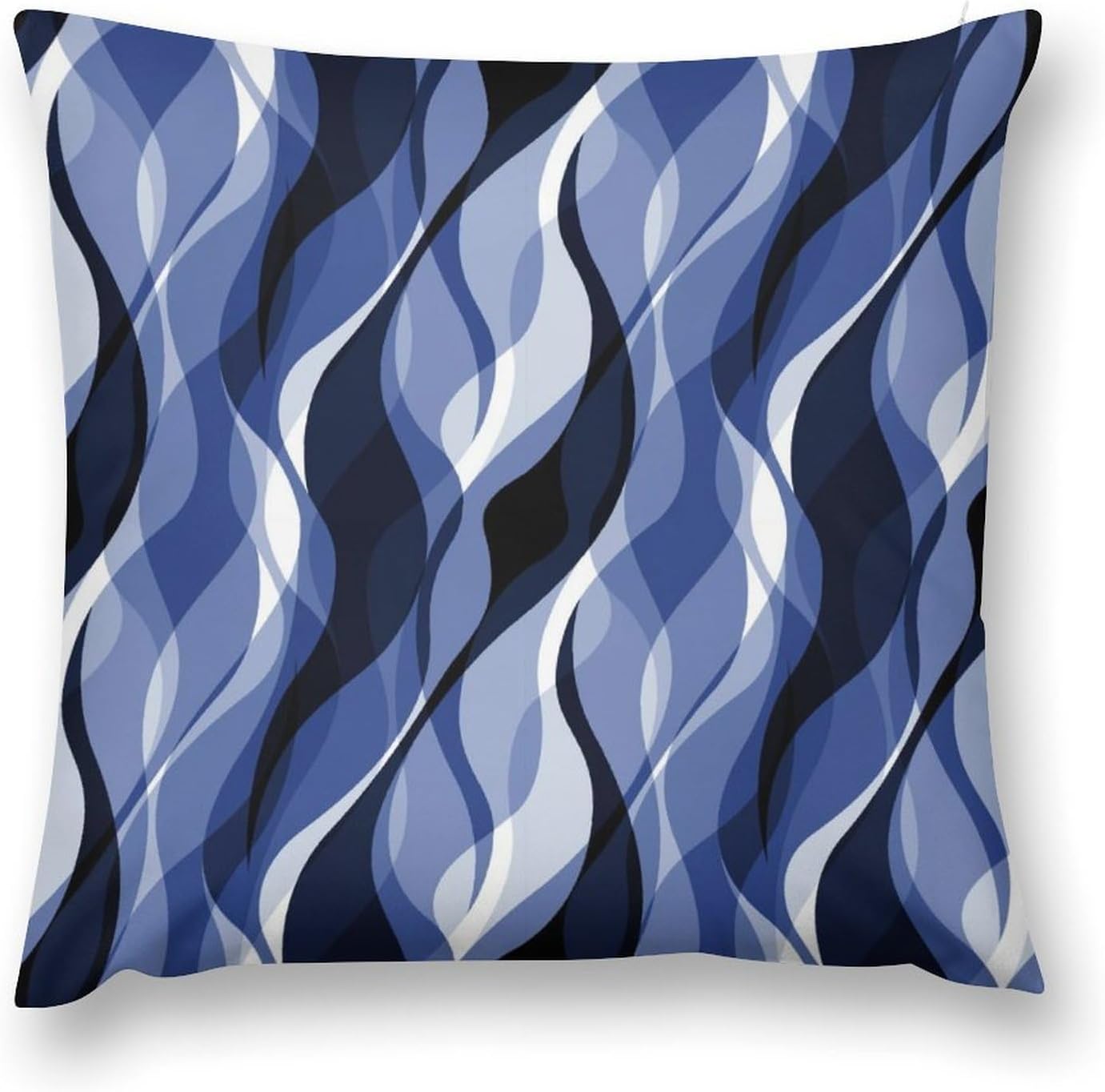 Navy Blue Throw Pillow Covers Modern Abstract Black and Blue Striped Decorations for Bedroom Living Room Farmhouse Sofa Pillows Bed Couch 12x12 Inch